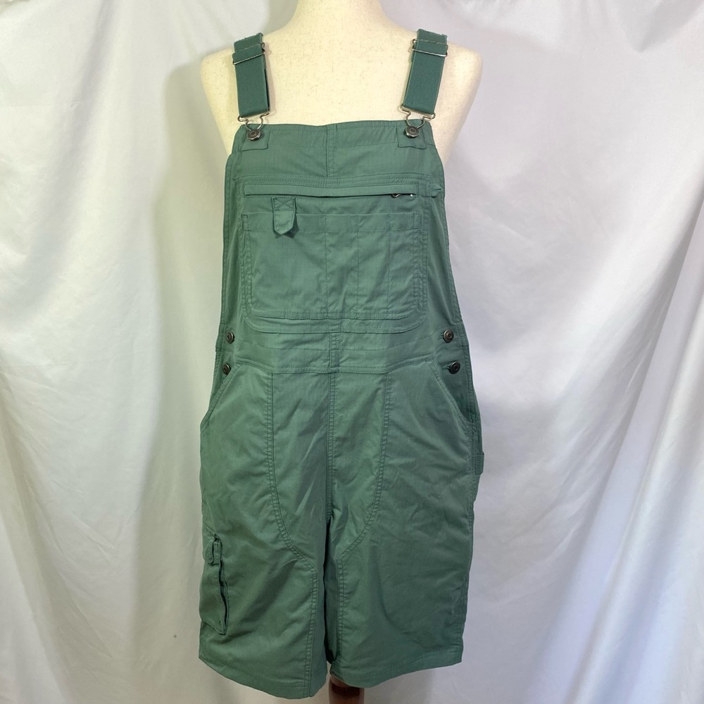 Duluth Trading Company heirloom gardening short overalls green medium